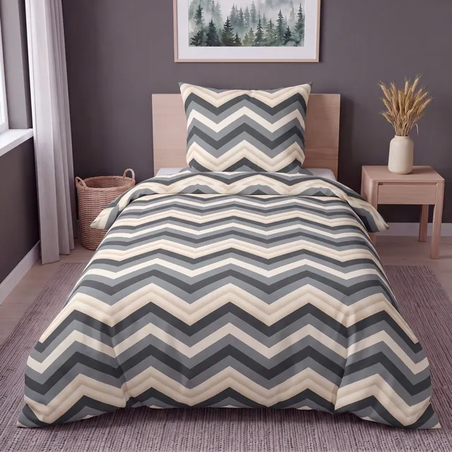 Mikrofaser Design Bettwäsche Chevron
