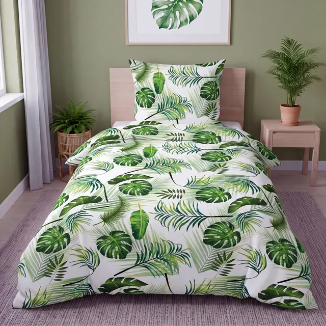 Mikrofaser Design Bettwäsche Leaves
