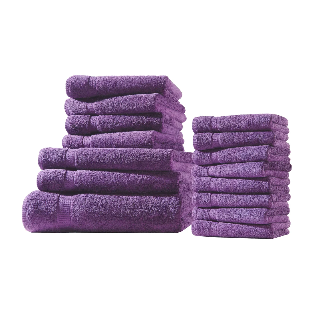 Elegance · Aubergine – Set mit Bade-, Dusch-, Hand- und Gästetüchern
