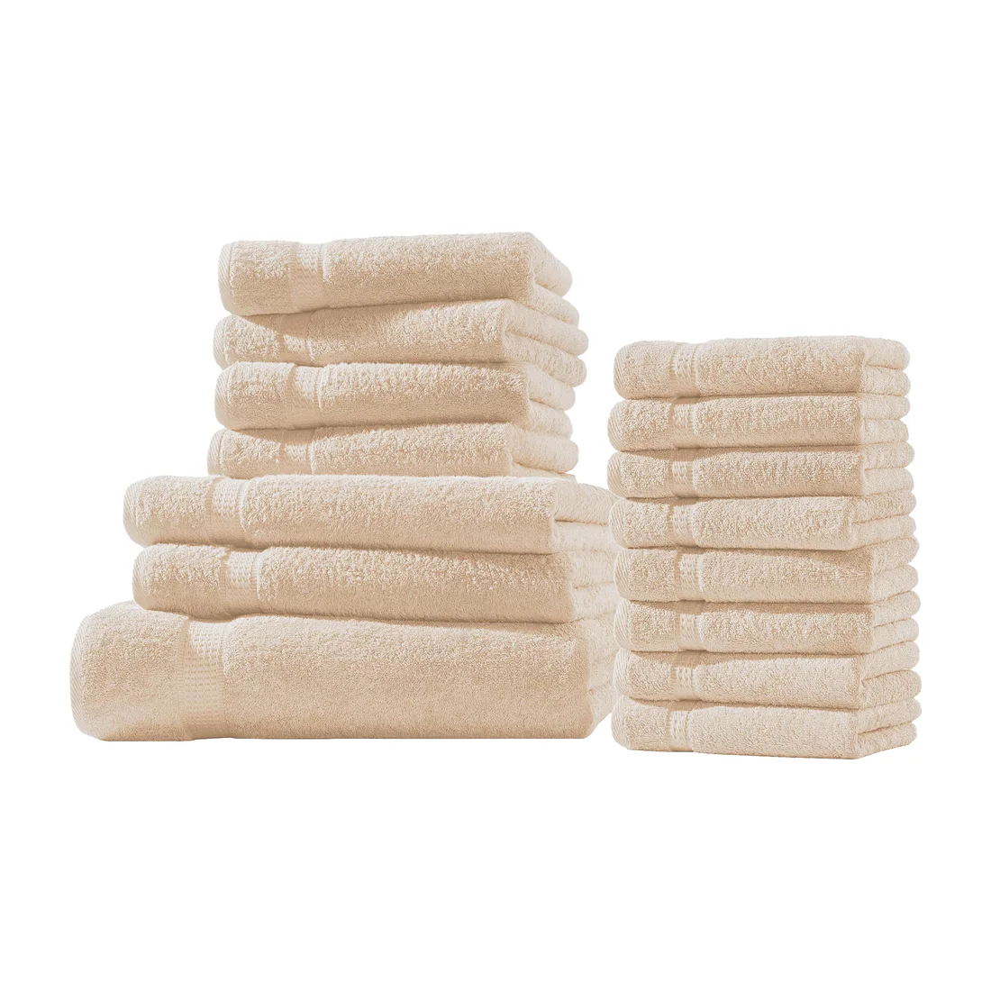 Elegance · Beige – Set mit Bade-, Dusch-, Hand- und Gästetüchern
