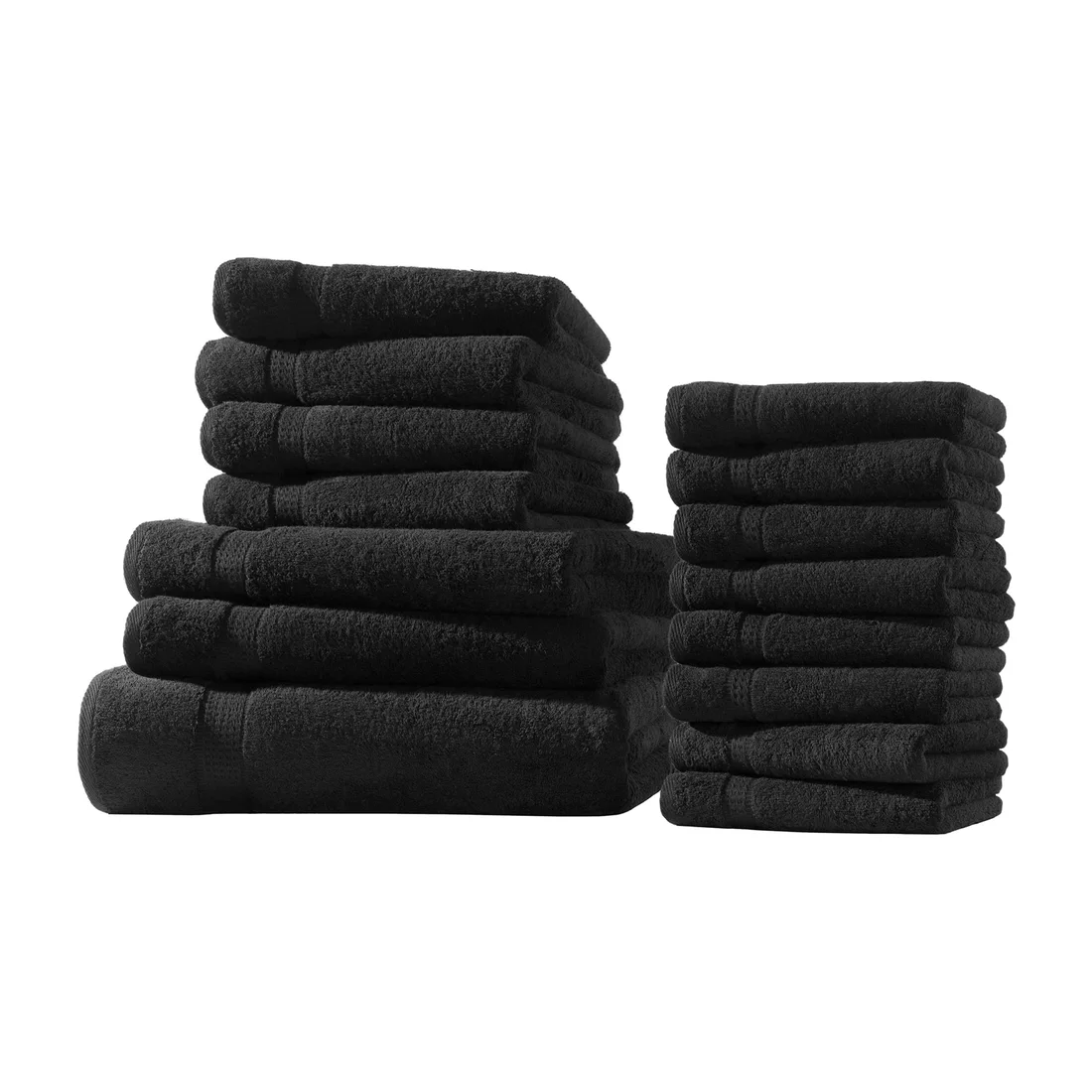 Elegance · Schwarz – Set mit Bade-, Dusch-, Hand- und Gästetüchern