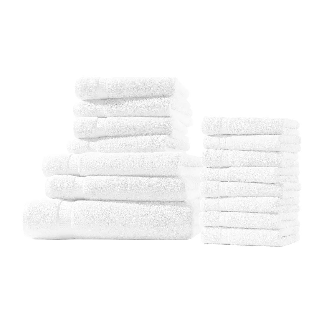 Elegance · Weiß – Set mit Bade-, Dusch-, Hand- und Gästetüchern